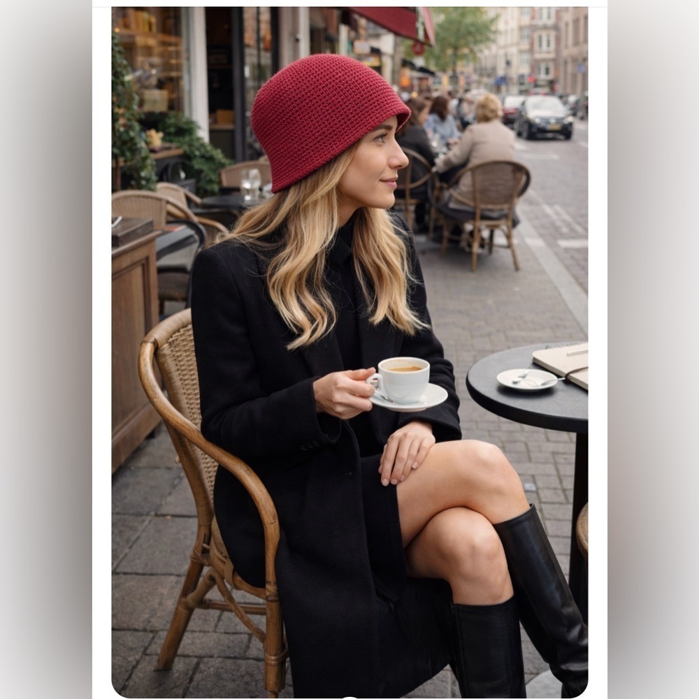 Handmade Red Knit Beanie